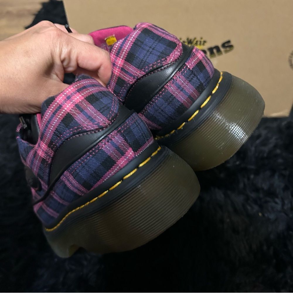 DR MARTENS Buzz tartan platform lace up shoes oxfords women’s 8 new in box - Picture 5 of 9